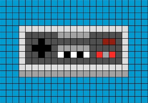 A Pixel Art Template Of The Nintendo Entertainment System Controller