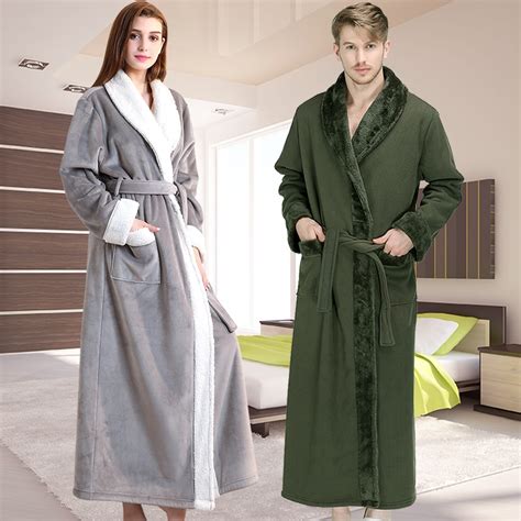 New Women Thermal Luxury Thick Fleece Extra Long Bath Robe Winter Sexy Fur Bathrobe Warm Flannel