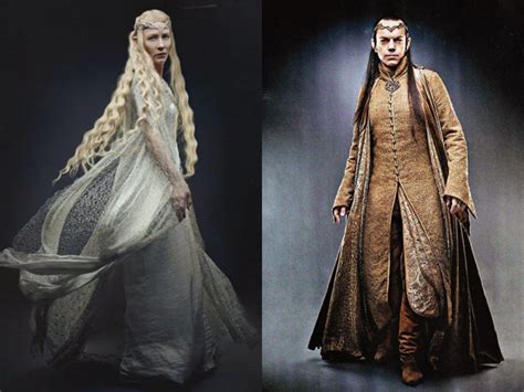 The Hobbit Photoshoot De Galadriel Et Elrond Costumes De Cinéma
