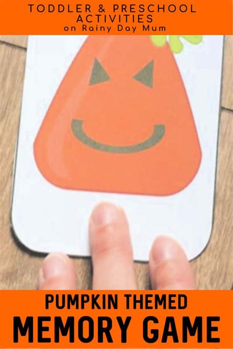 Pumpkin Themed Shape Memory Game For Toddlers And Preschoolers