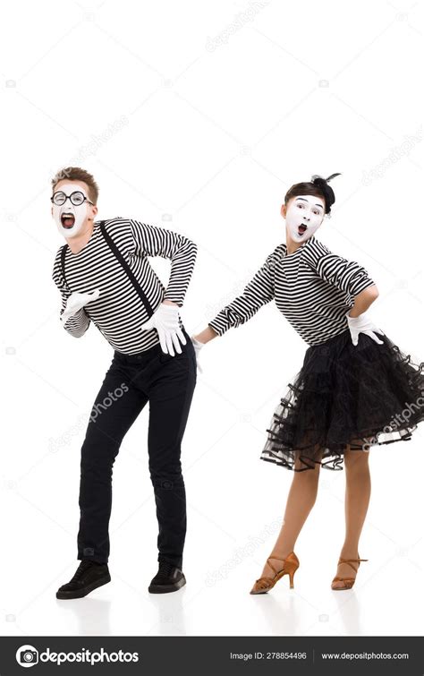 Smiling Mimes In Striped Shirts Stock Photo By ©erstudio 278854496