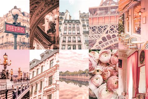 90 Wall Collage Kit Photos French Paris Pastel Pinks Aesthetic Etsy