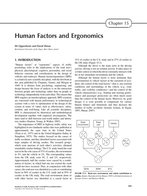 Reading 1 Human Factors In Driving Oppenheim And David Shinar Pdf Human Factors And