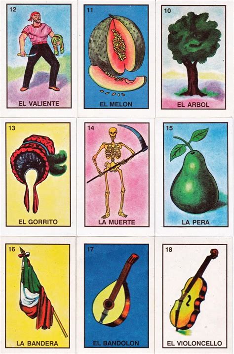 mexican loteria cards six pages of different cards printable digital downloads for card making