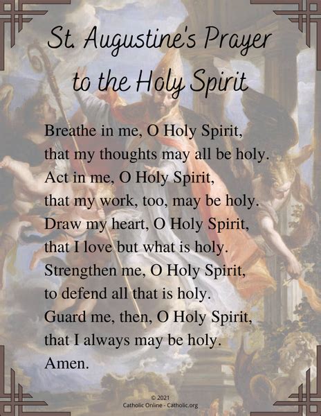 St Augustines Prayer To The Holy Spirit Free Pdf Catholic Online
