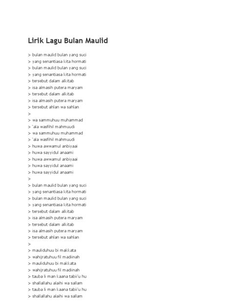 Anda tak mengetahui judul lagu, tapi mengetahui nama penyanyi. Lirik Lagu Bulan Maulid