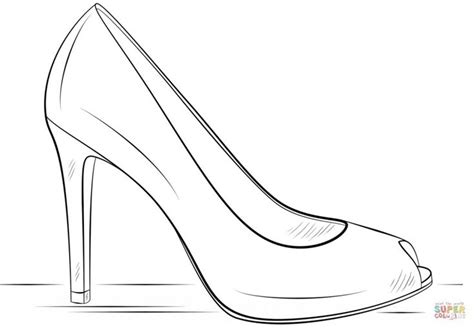 22 Exclusive Picture Of Coloring Pages Of Shoes Drawing High Heels