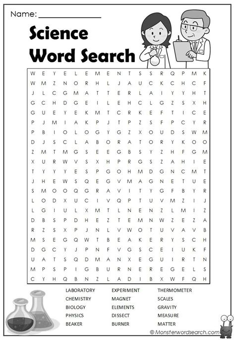 Science Word Search Science Words Science Word Search Science Puzzles