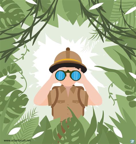정글 탐험가 일러스트 Ai 무료다운로드 Free Jungle Explorer Vector Urbanbrush 거리예술