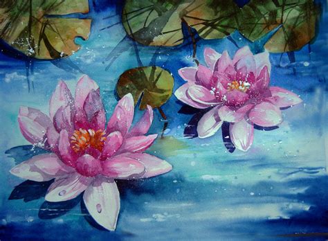 Watercolour Florals Water Lilies