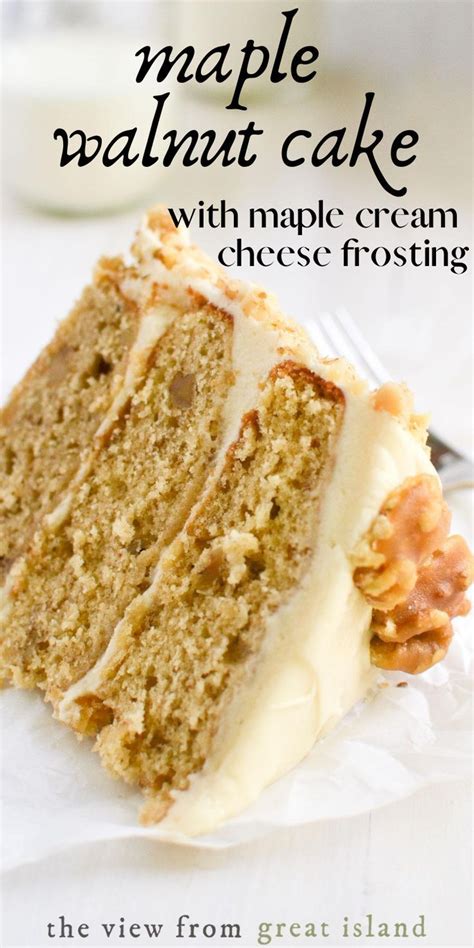Maple Walnut Cake With Maple Cream Cheese Frosting In Fall