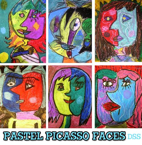 Oil Pastel Picasso Faces Art Lesson Deep Space Sparkle Picasso Art