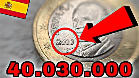 1 Euro Coin Spain 2010 Rare 40 030 000 Youtube