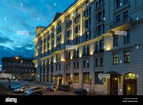 Warsaw Poland The Bristol Hotel In The Evening Stock Photo Alamy