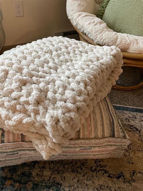 Chenille Chunky Knit Blanket Etsy