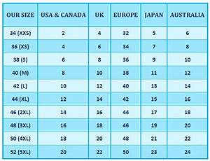 Uk U S And Europe Clothing Size Conversion Table Clothing Size