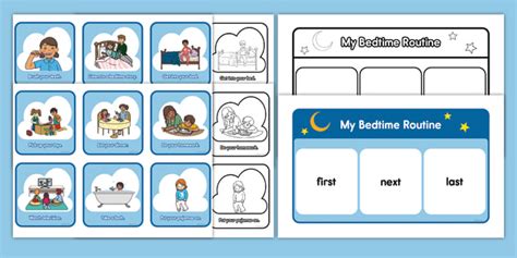 Bedtime Routine Visual Chart And Cards For Kids