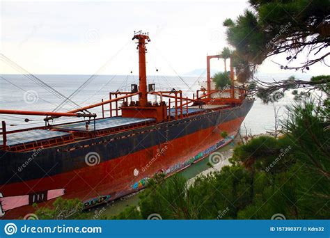 Gelendzhik Russia Rio Ship Stranded After A Storm In The Black Sea