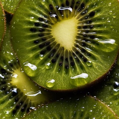 Premium Ai Image There Is A Close Up Of A Kiwi Fruit With Water