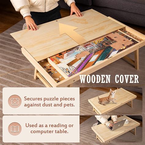 Buy Lavievert Jigsaw Puzzle Table Puzzle Board With Wooden Protective