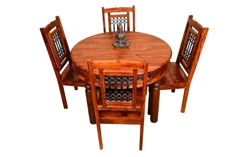 Buy 4 Seater Vintage Round Dining Table Set Dining Room 4 Seater