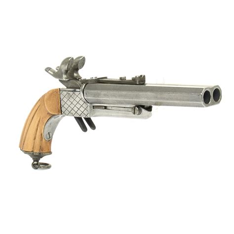 Original European French Style Double Barrel Pinfire Pistol Circa 18