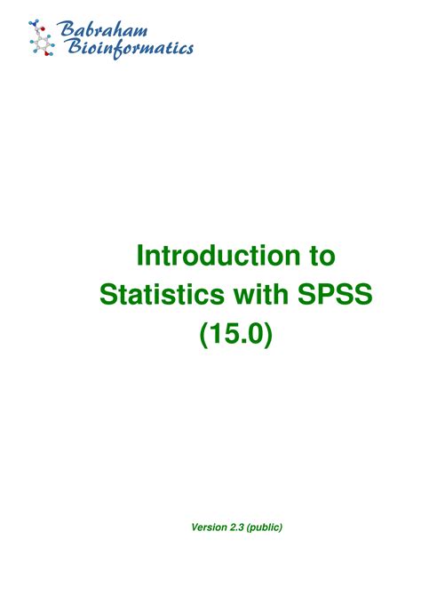 Spss Course Manual Spss Introduction To Statistics With Spss 15