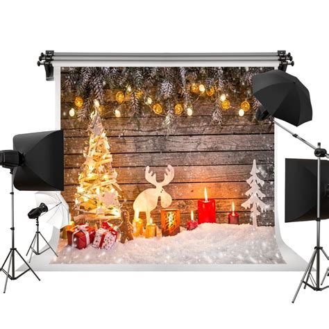 Greendecor Polyster Holiday Christmas Backdrops Winter Snow Photography