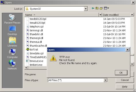 Tftp File Exists But Not Visible From Other Programs