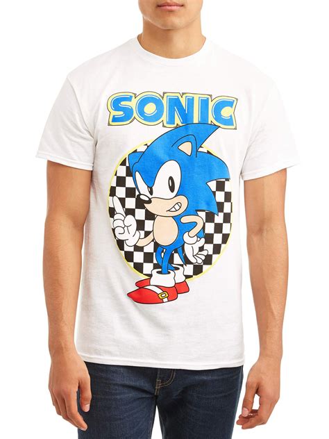 Sonic Mens Sonic The Hedgehog Ready To Run Checkered Short Sleeve