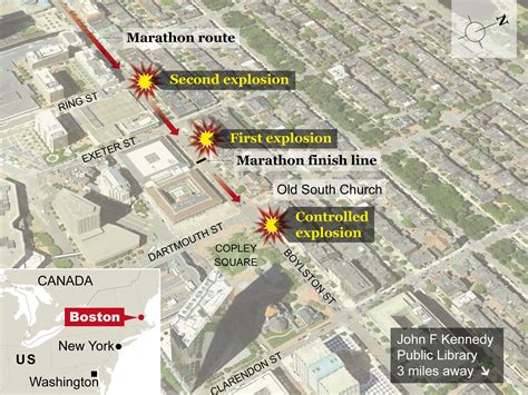 Map How The Boston Marathon Bombings Happened Americas News The