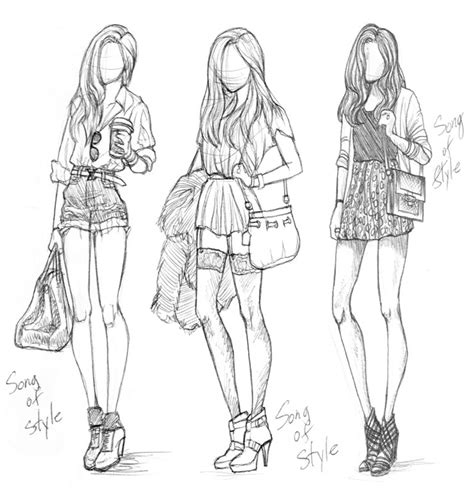 Art Fashion Girl Girls Sketch Image 251983 On