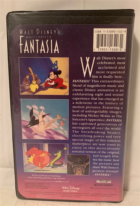 Walt Disneys Masterpiece Fantasia Vhs 1991 Q100 Etsy