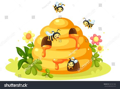 Watch cartoon online free in hd. Honey Bee Bee Hive Cartoon Stock Vector 581941366 ...