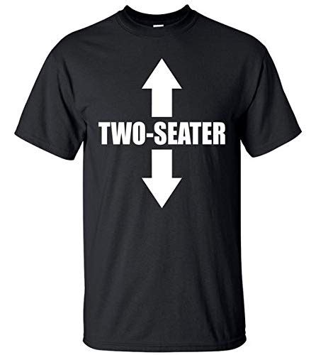 Two Seater Arrow White Logo T Shirt Mens Sex Sexual Humor Sarcastic Funny Adult Joke