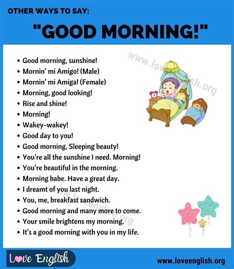 Creative Ways To Say Good Morning In English Love English In