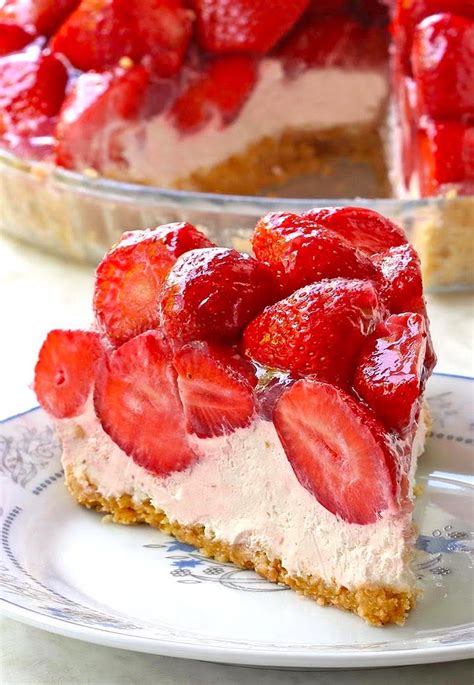 Easy No Bake Strawberry Cream Cheese Pie Recipe Marias Kitchen