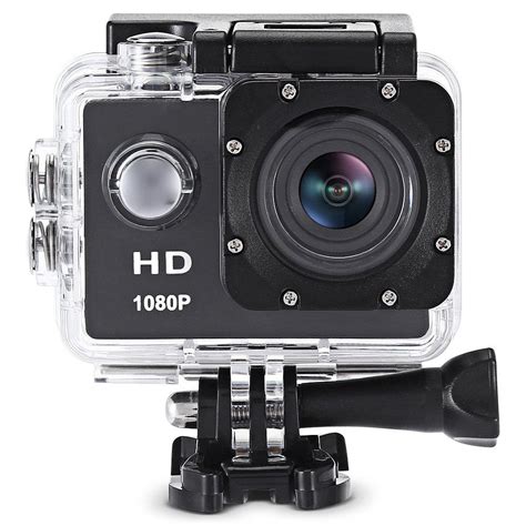 Black F80 1080p Hd Action Camera With 30m Waterproof Case