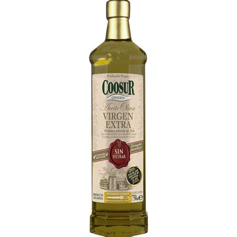 comprar aceite de oliva virgen extra extracción en frío sin filtrar botella 750 ml · coosur