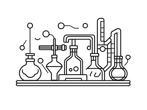 Awesome Science Lab Equipment Coloring Coloring Page