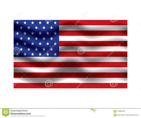 Usa Wave American Flag Illustration On White Background Stock Vector
