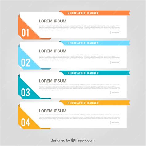 Free Vector Several Infographic Banners With Different Colors