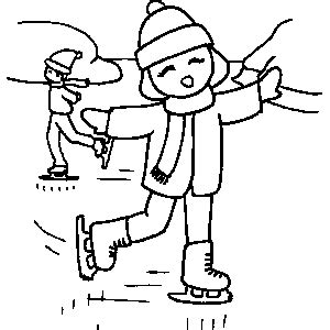 Winter snowball fight coloring page. Ice Skating Coloring Sheet