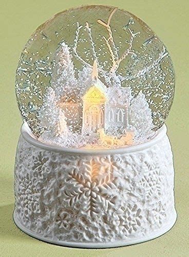 Snow Globes White Christmas Snow Globe Lighted