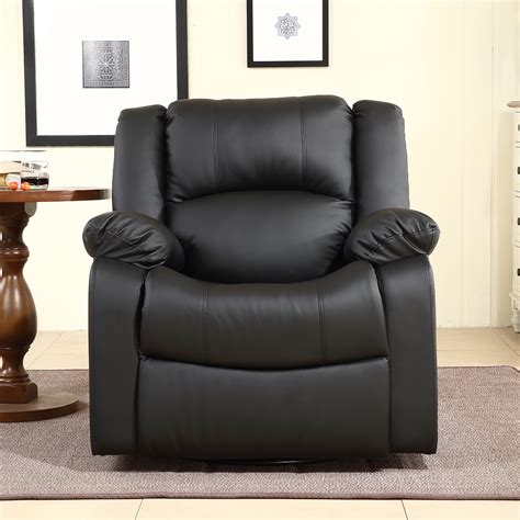 30.70 l x 30.30 w x 41.30 h seat: NEW Recliner and Rocking Swivel Chair Leather Seat Living ...
