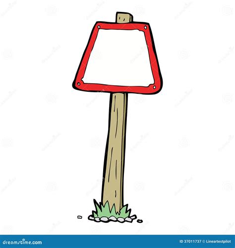 Cartoon Road Sign Stock Vector Illustration Of Symbol 37011737