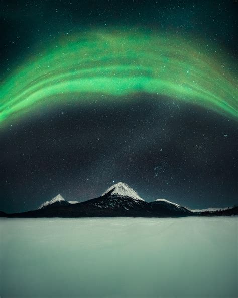 Northern Lights Over A Mountain Canada 4993 × 6241 Nature