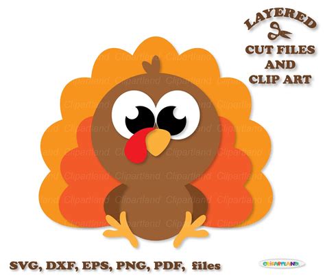 Instant Download Thanksgiving Cute Turkey Svg Cut Files And Clip Art