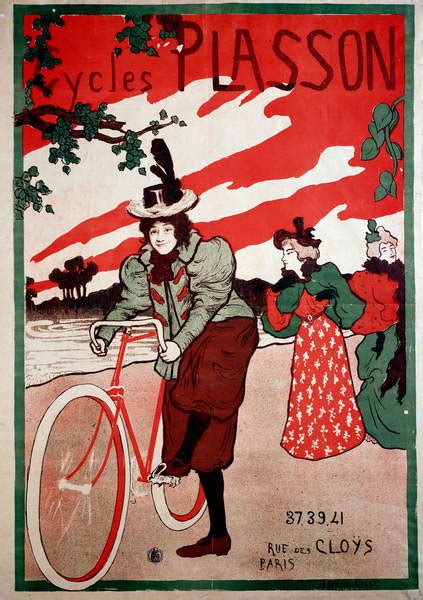 Belle Epoque Advertising Poster For Cycles Bicycles Plasson Poster