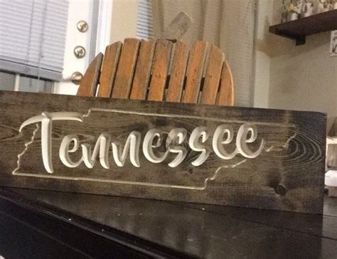 Tennessee Wooden Sign Wall Art Tennessee Sign Nashville Etsy Wooden Signs Diy Wooden Signs